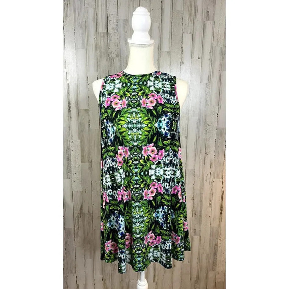 Show Me Your Mumu Women's Small Garrett Green/Pink Floral Sleeveless Mini Dress - Picture 2 of 6